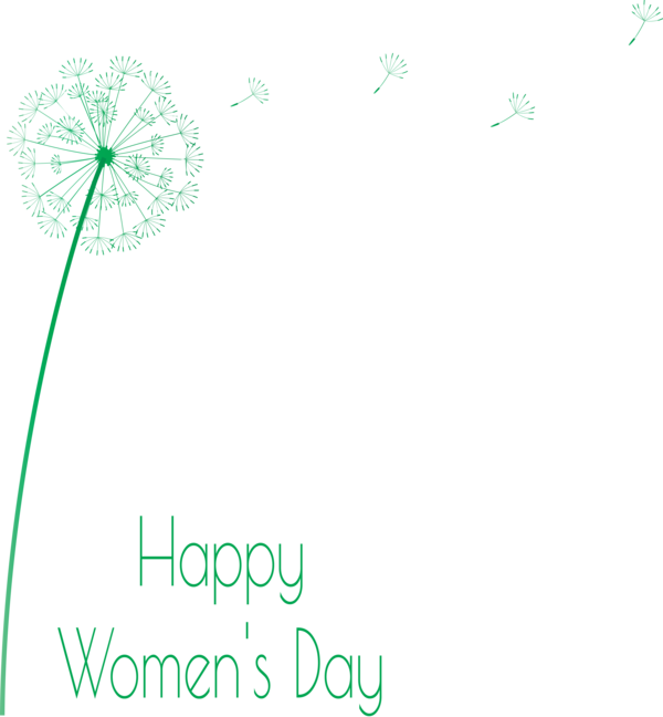 Transparent Women's Day Text dandelion Line for International Women's Day for Womens Day
