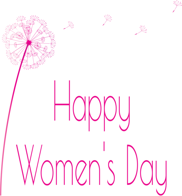 Transparent Women's Day Text Pink Font for International Women's Day for Womens Day
