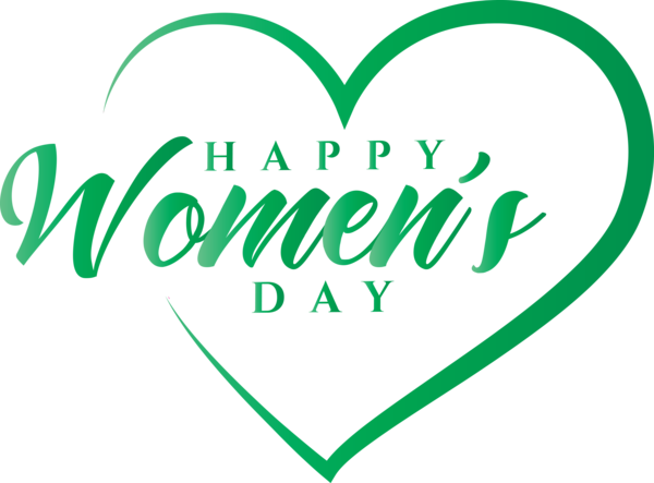 Transparent Women's Day Green Text Font for International Women's Day for Womens Day