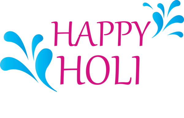 Transparent Holi Text Font Line for Happy Holi for Holi