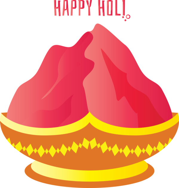 Transparent Holi Yellow Lip Volcano for Happy Holi for Holi