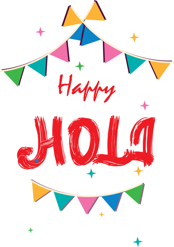 Transparent Holi Text Font Line for Happy Holi for Holi