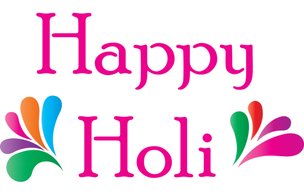 Transparent Holi Text Pink Font for Happy Holi for Holi