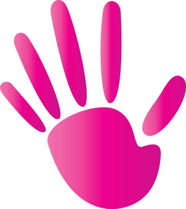 Transparent Holi Pink Finger Hand for Happy Holi for Holi