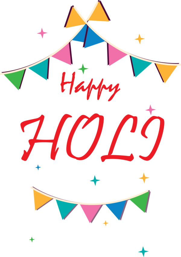 Transparent Holi Text Font Line for Happy Holi for Holi