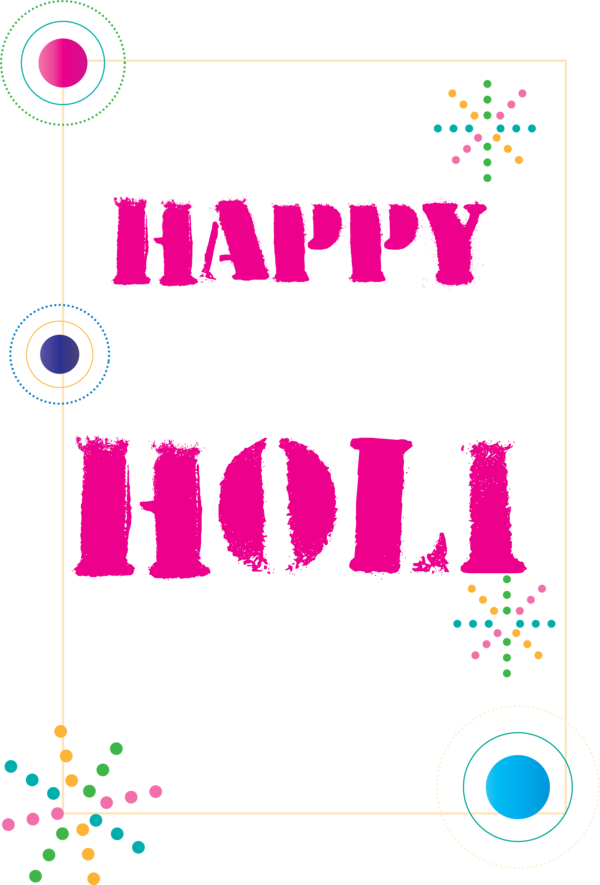 Transparent Holi Text Line Pink for Happy Holi for Holi