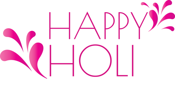 Transparent Holi Pink Text Font for Happy Holi for Holi