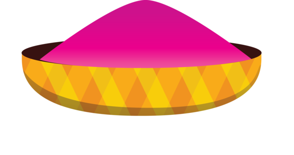 Transparent Holi Yellow Magenta Hat for Happy Holi for Holi