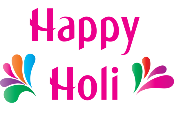 Transparent Holi Text Font Logo for Happy Holi for Holi