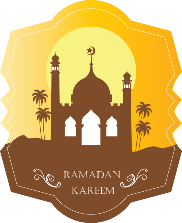 Transparent Ramadan Landmark Yellow Logo for EID Ramadan for Ramadan