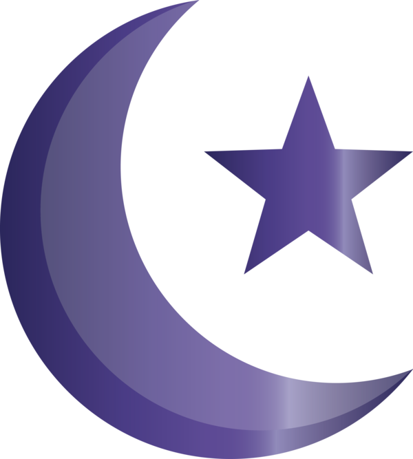 Transparent Ramadan Crescent Purple Violet for EID Ramadan for Ramadan