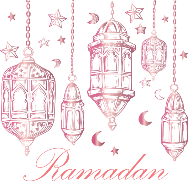 Transparent Ramadan Pink Line Design for EID Ramadan for Ramadan