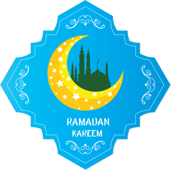 Transparent Ramadan Logo Turquoise Emblem for EID Ramadan for Ramadan