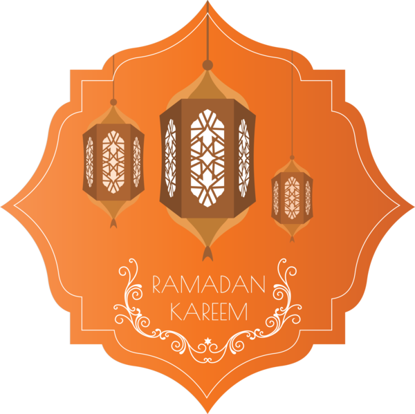 Transparent Ramadan Orange Emblem Logo for EID Ramadan for Ramadan