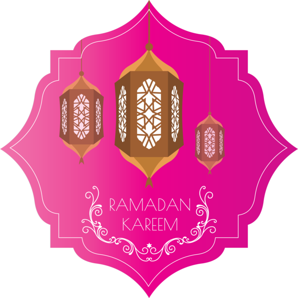 Transparent Ramadan Pink Magenta Emblem for EID Ramadan for Ramadan