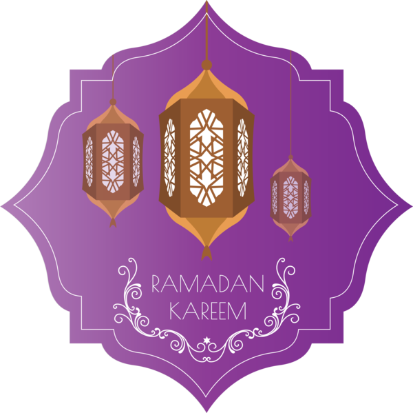 Transparent Ramadan Purple Logo Emblem for EID Ramadan for Ramadan