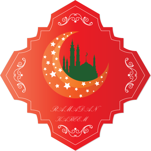 Transparent Ramadan Red Emblem Logo for EID Ramadan for Ramadan