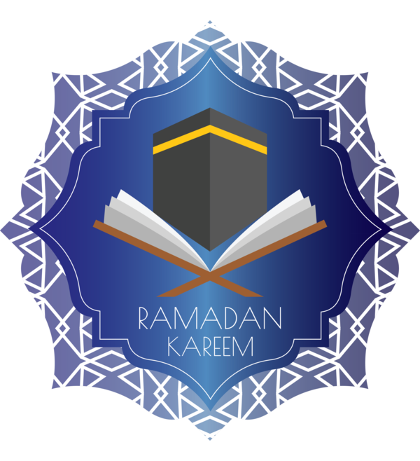 Transparent Ramadan Logo Electric blue Emblem for EID Ramadan for Ramadan