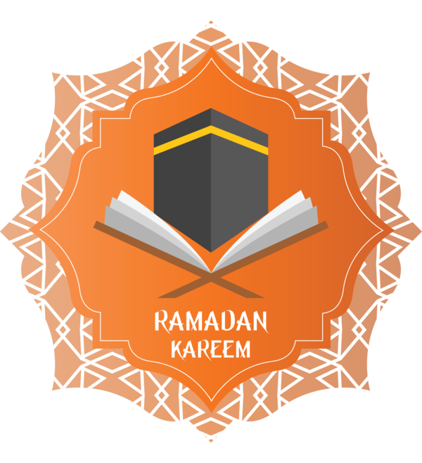 Transparent Ramadan Logo Orange Line for EID Ramadan for Ramadan