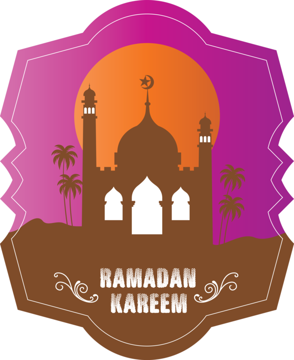 Transparent Ramadan Logo Label Castle for EID Ramadan for Ramadan