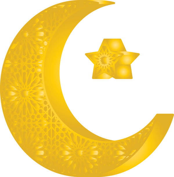 Transparent Ramadan Yellow Circle for Ramadan Moon for Ramadan