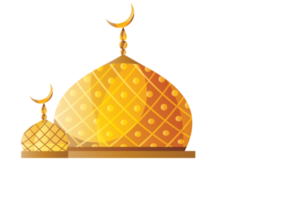 Transparent Ramadan Dome Yellow Orange for Mosque for Ramadan