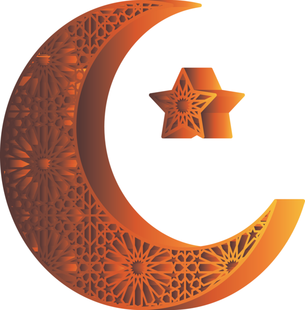 Transparent Ramadan Orange Circle Symbol for Ramadan Moon for Ramadan
