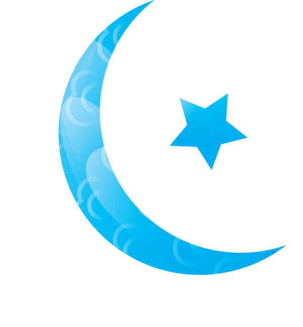 Transparent Ramadan Aqua Turquoise Crescent for Ramadan Moon for Ramadan
