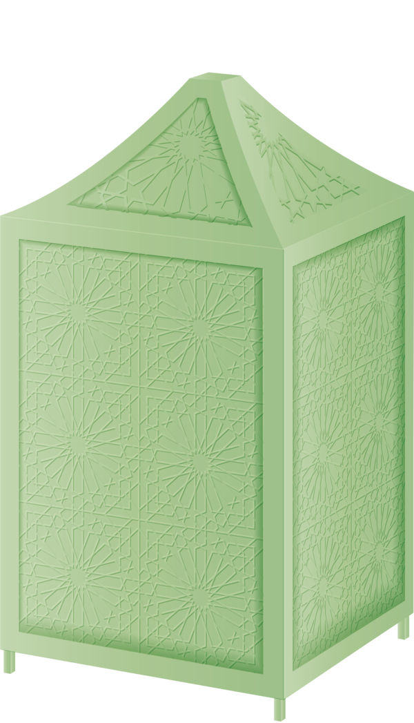 Transparent Ramadan Green Rectangle Shed for Ramadan Lantern for Ramadan