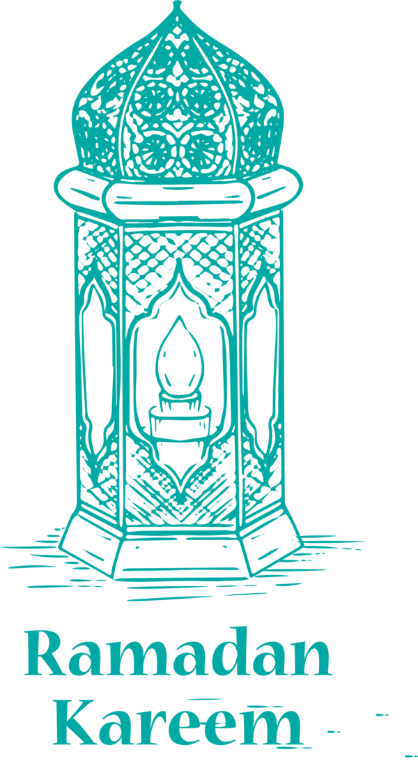 Transparent Ramadan Green Line art Font for Ramadan Lantern for Ramadan