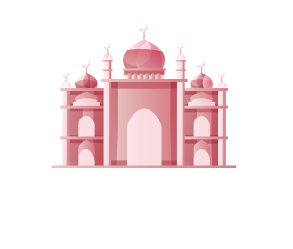 Transparent Ramadan Pink Arch Landmark for Mosque for Ramadan