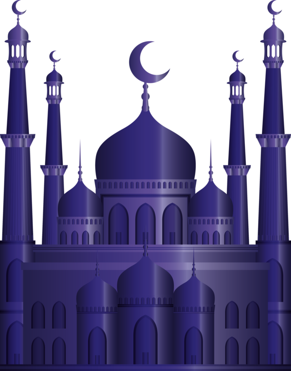 Transparent Ramadan Landmark Blue Purple for Mosque for Ramadan