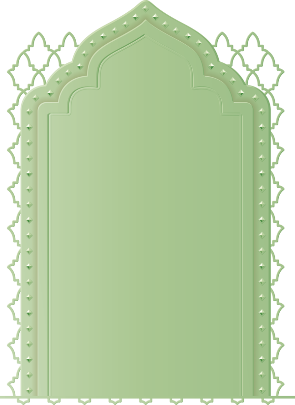 Transparent Ramadan Green Rectangle Picture frame for EID Ramadan for Ramadan