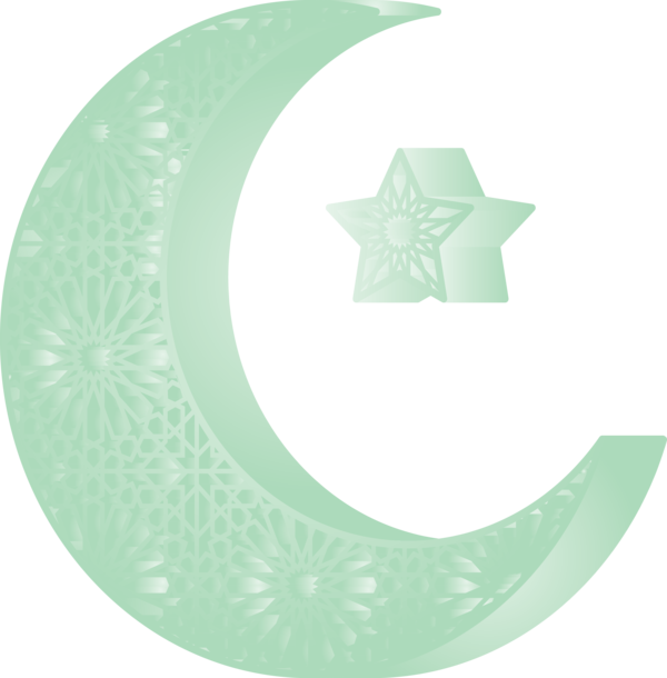 Transparent Ramadan Green Circle Plate for Ramadan Moon for Ramadan