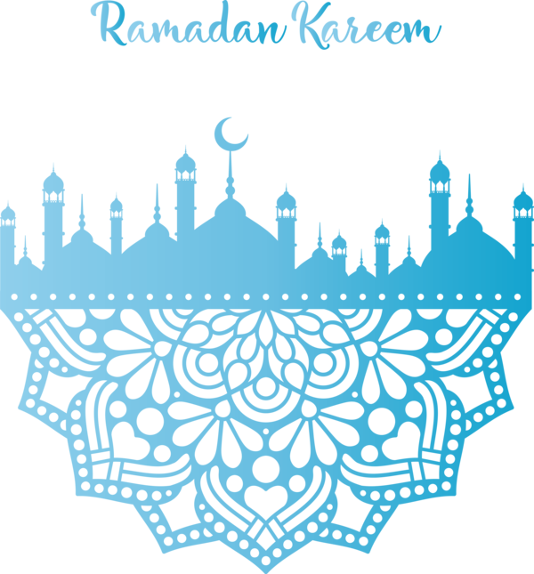 Transparent Ramadan Turquoise Line Line art for Mosque for Ramadan