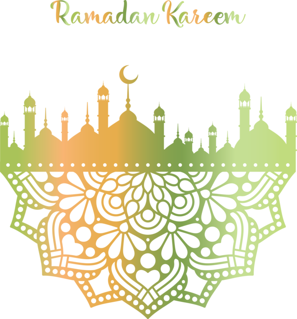 Transparent Ramadan White Green Yellow for Mosque for Ramadan