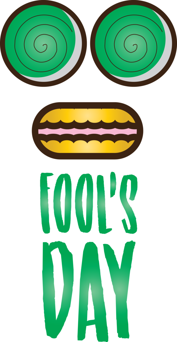 Transparent April Fool's Day Green Yellow Logo for April Fools for April Fools Day
