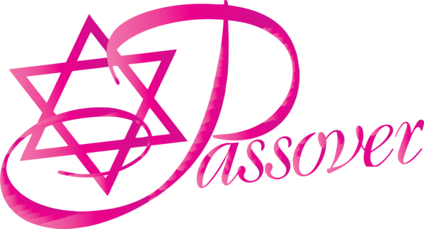 Transparent Passover Pink Text Logo for Happy Passover for Passover