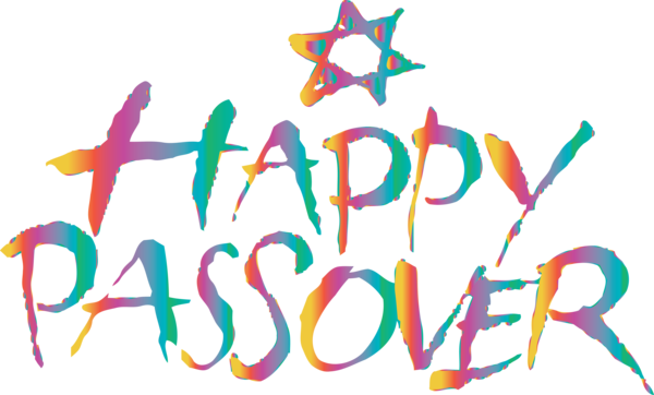 Transparent Passover Text Font Calligraphy for Happy Passover for Passover