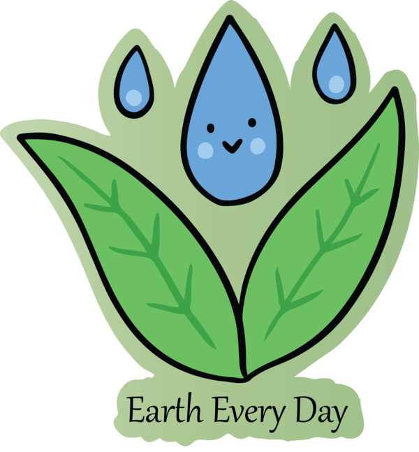 Transparent Earth Day Green Leaf Plant for Happy Earth Day for Earth Day