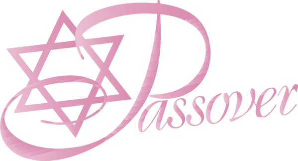 Transparent Passover Pink Text Logo for Happy Passover for Passover