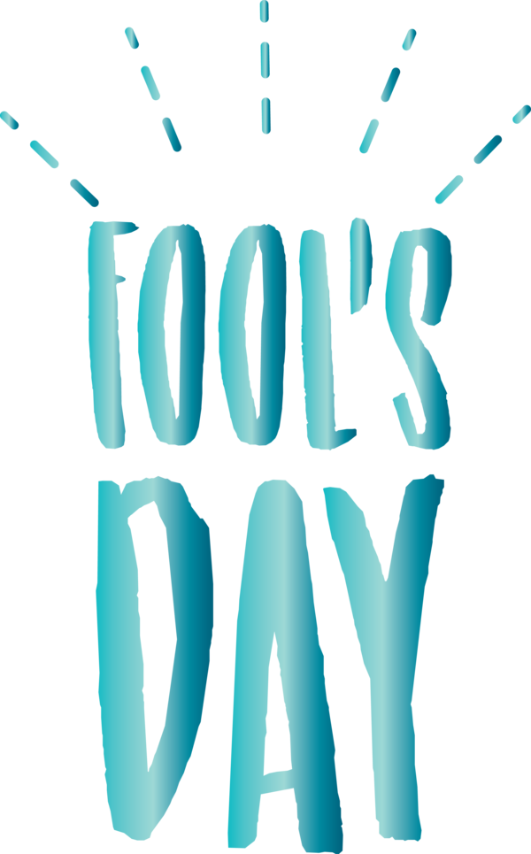 Transparent April Fool's Day Text Font Turquoise for April Fools for April Fools Day