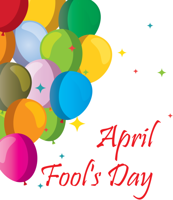 Transparent April Fool's Day Balloon Party supply Font for April Fools for April Fools Day