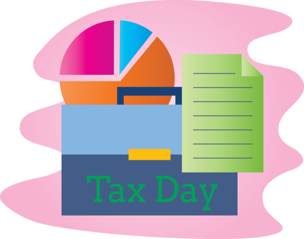 Transparent Tax Day Line Font Diagram for 15 April for Tax Day