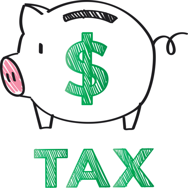 Transparent Tax Day Green Line art Font for 15 April for Tax Day