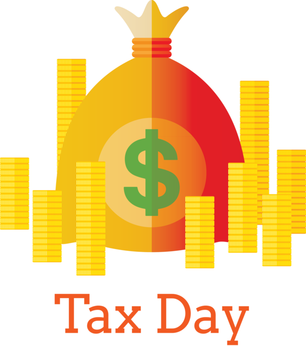 Transparent Tax Day Logo Font for 15 April for Tax Day