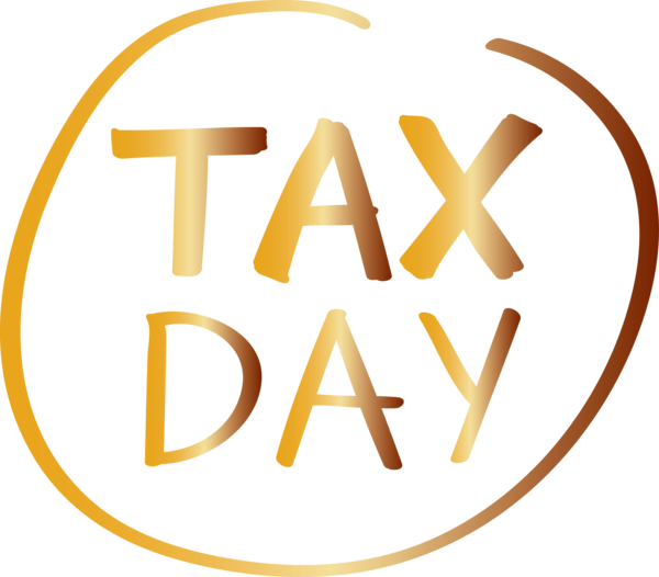 Transparent Tax Day Text Font Yellow for 15 April for Tax Day