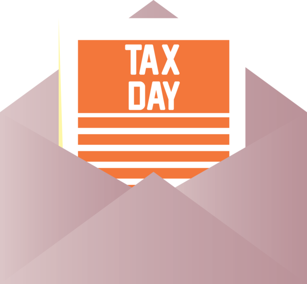 Transparent Tax Day Orange Text Logo for 15 April for Tax Day