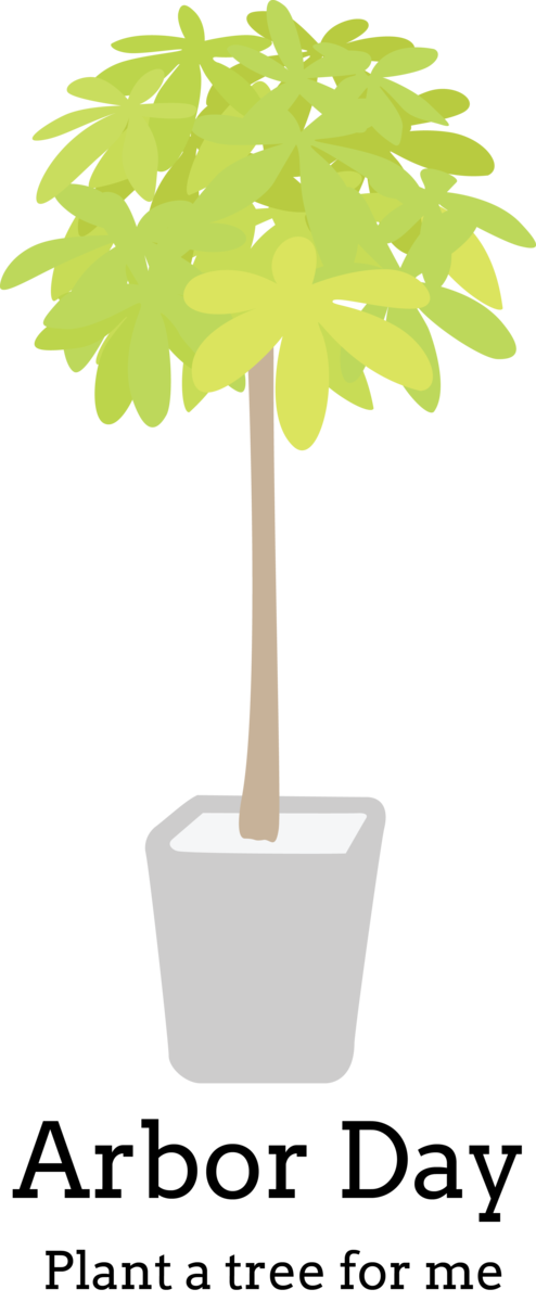 Transparent Arbor Day Flowerpot Tree Plant for Happy Arbor Day for Arbor Day