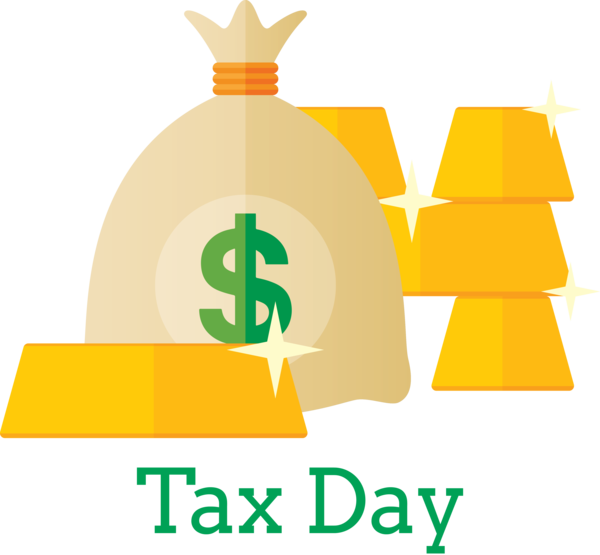 Transparent Tax Day Yellow Logo Font for 15 April for Tax Day